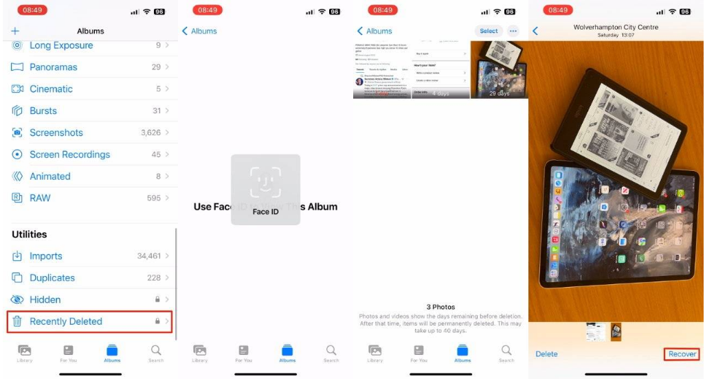 柳江苹果14维修分享 iPhone14 上恢复已删除的照片 