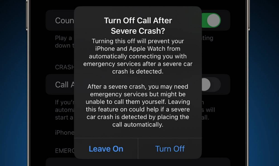 柳江苹果14维修分享 iPhone 14 和 Apple Watch 上关闭崩溃检测 